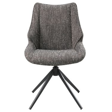 Malika Side Chair with Swivel Set of 2 In Brown Chenille