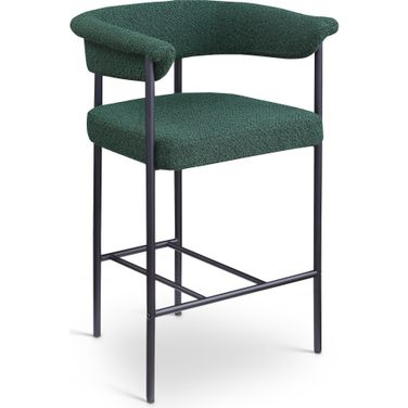Malin Boucle Fabric Counter Stool Set of 2 In Green