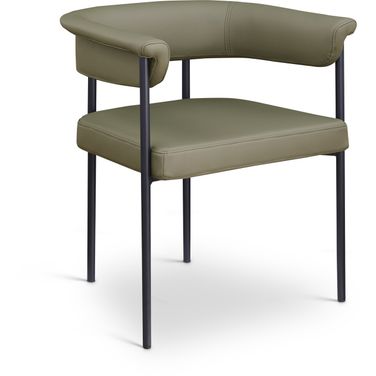 Malin Vegan Leather Dining Chair Set of 2 In Olive