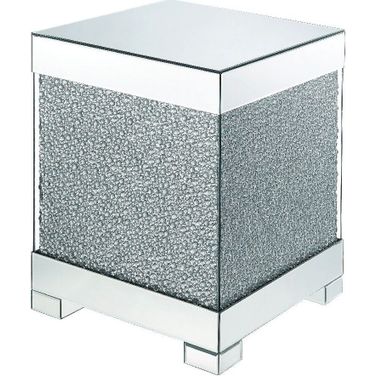 Mallika Mirrored and Faux Crystals End Table