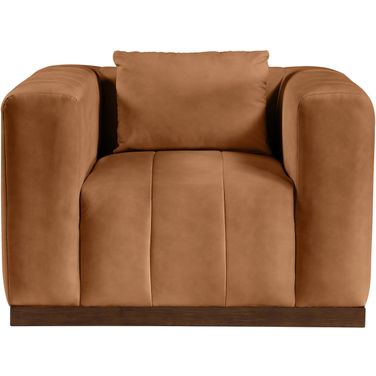 Mallina Vegan Leather Chair In Walnut and Dark Brown