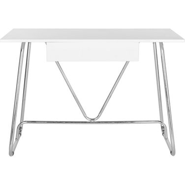 Malloy White and Chrome Desk