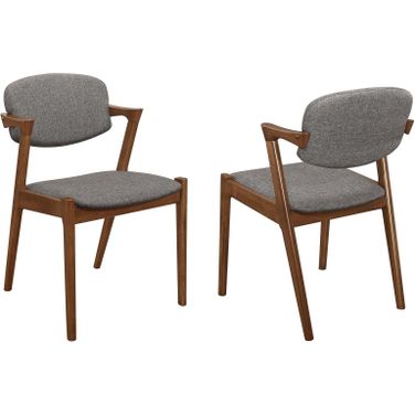 Malone Dining Side Chairs Brown and Dark Walnut Set of 2