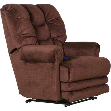 Malone Power Lay Flat Recliner with Extended Ottoman In Merlot