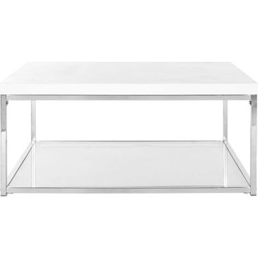 Malone White and Chrome High Gloss Coffee Table