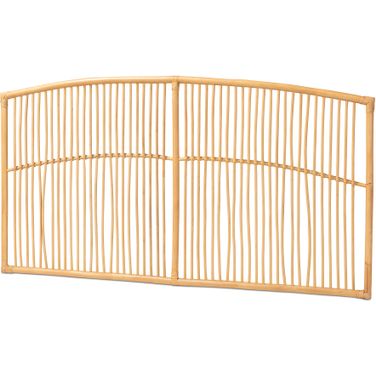 Malvina Rattan Wall Mount Queen Headboard In Natural Brown