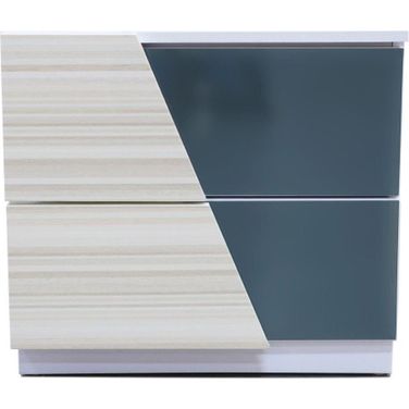 Manchester 2 Drawer Poplar Wood Bedroom Nightstand In Zebra And White