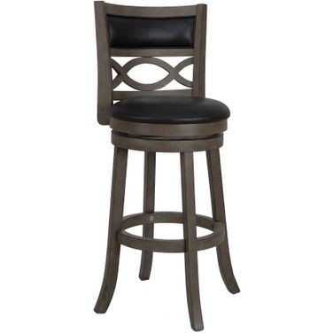Manchester 29 Inch Bar Stool with PU Cushions In Black and Gray