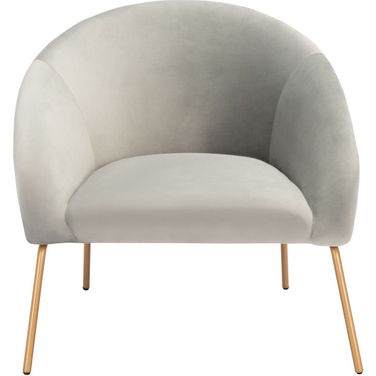 Mandi Velvet Accent Chair in Grey and Gold