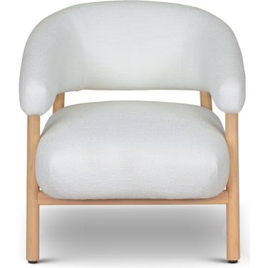Mandy Accent Chair In Natural Wood And Field White