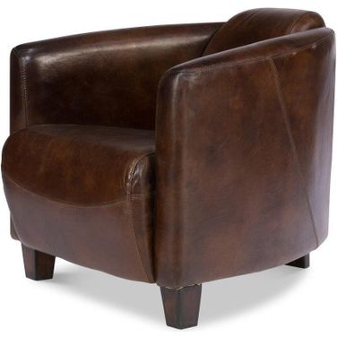 Mandy Brown Leather Arm Chair