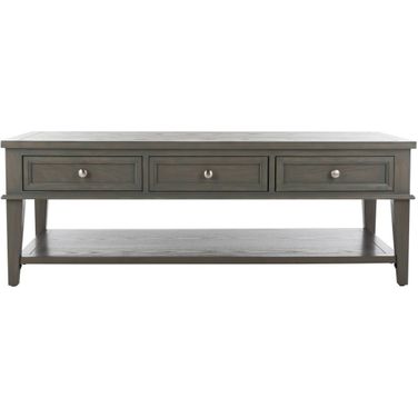 Manelin Ash Grey Coffee Table with 3 Storage Drawers