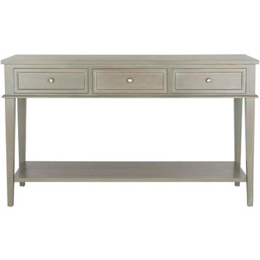 Manelin Ash Grey Console with 3 Storage Drawers