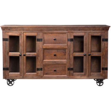 Mango Wood Mobile Sideboard In Warm Natural
