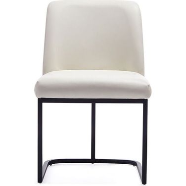 Manhattan Comfort Serena Faux Leather Dining Chair In Cream