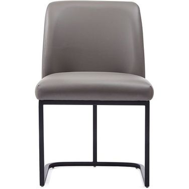 Manhattan Comfort Serena Faux Leather Dining Chair In Grey