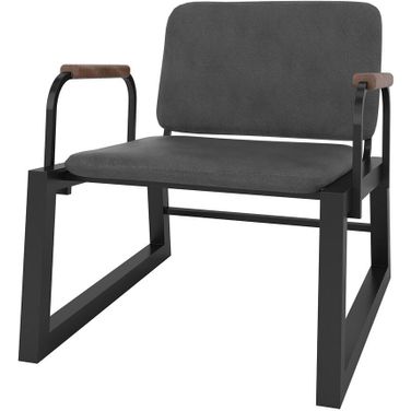 Manhattan Comfort Whythe Pu Leather Low Accent Chair In Black AC-4PZ-207