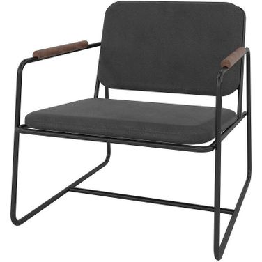 Manhattan Comfort Whythe Pu Leather Low Accent Chair In Black AC-5PZ-207