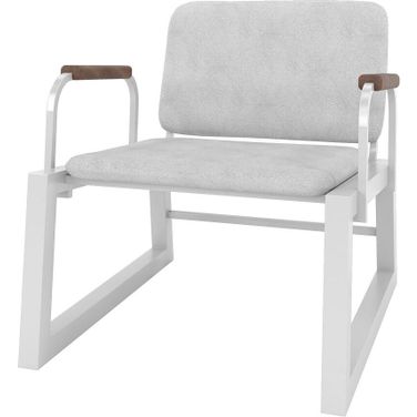 Manhattan Comfort Whythe Pu Leather Low Accent Chair In White AC-4PZ-208
