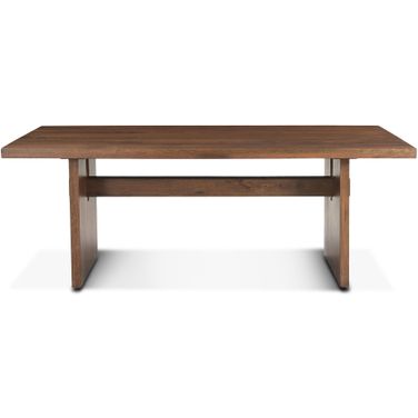 Manhattan Retro Mid Century Wood Dining Table In Brown and Gold