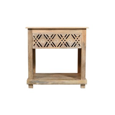 Manny 1-Drawer Solid Wood Nightstand In Natural