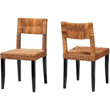 Manrico Dining Chair Set of 2 In Dark Brown