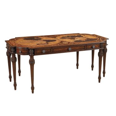 Map Writing Desk In Mahogany