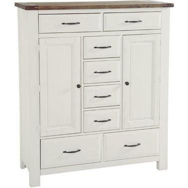 Maple Road 8 Drawer Sweater Chest In Soft White and Natural