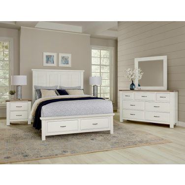 Maple Road Mansion Storage Bedroom Set In Soft White