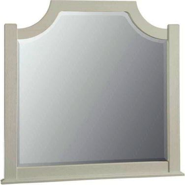Maple Road Scalloped Mirror In Soft White and Natural
