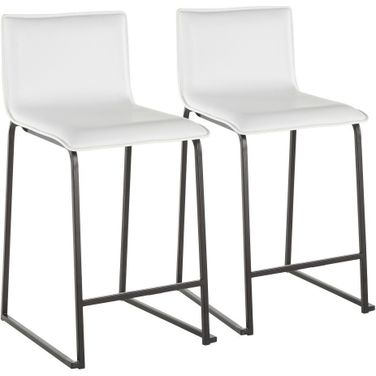 Mara Counter Stool Set of 2 In White/Black