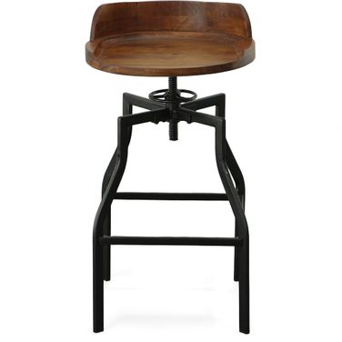 Marais Adjustable Barstool In Chestnut and Black