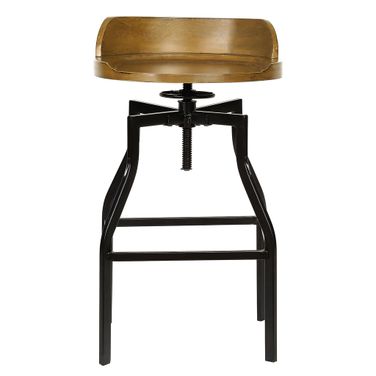 Marais Adjustable Barstool In Harvest Oak and Black