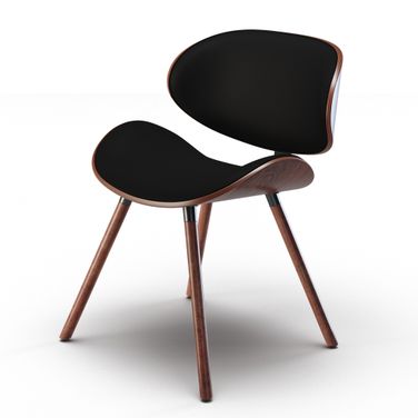 Marana Vegan Faux Leather Dining Chair In Black