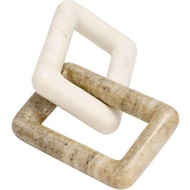Marble 10 Inch 2 Square Links In White And Onyx
