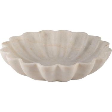 Marble 12 Inch D Shell Shaped Bowl In White