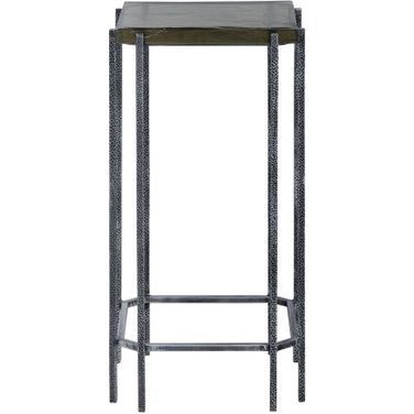 Marble and Iron Square Accent/End Table In Gray
