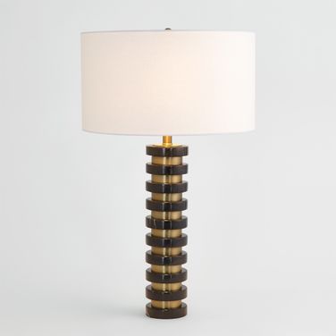 Marble Stack Lamp In Black