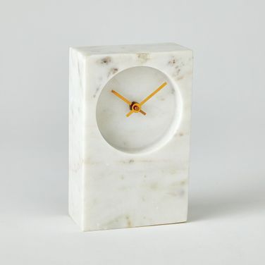 Marble Tower Clock In White