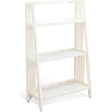 Marble White 48 Inch Folding Bookcase In Off White