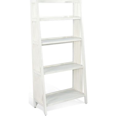 Marble White 60 Inch Folding Bookcase In Off White