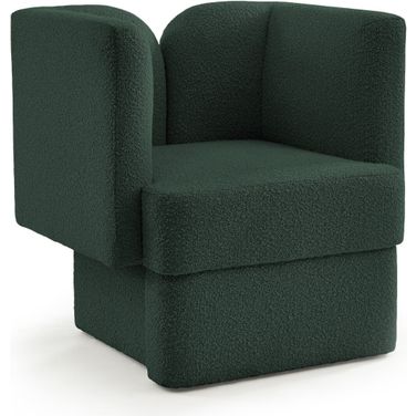Marcel Boucle Fabric Chair In Green