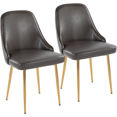 Marcel Dining Chair Set of 2 In Gold