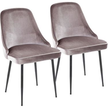 Marcel Dining Chair Set of 2 In Silver and Black