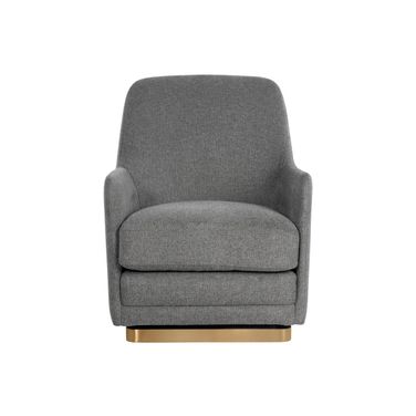 Marcela Swivel Lounge Chair In Belfast Koala Grey