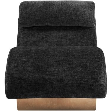 Marcella Fabric Upholstered Chaise Lounge In Black and Natural