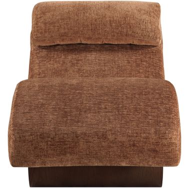 Marcella Fabric Upholstered Chaise Lounge In Cognac and Brown