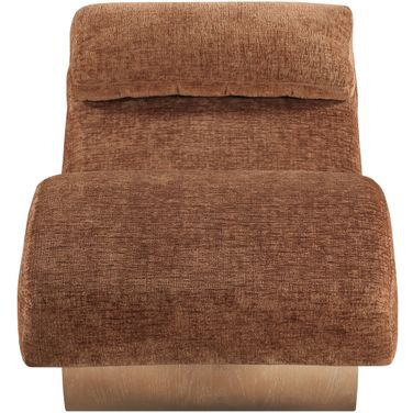 Marcella Fabric Upholstered Chaise Lounge In Cognac and Natural