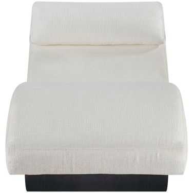 Marcella Fabric Upholstered Chaise Lounge In Cream and Black