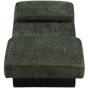Marcella Fabric Upholstered Chaise Lounge In Green and Black